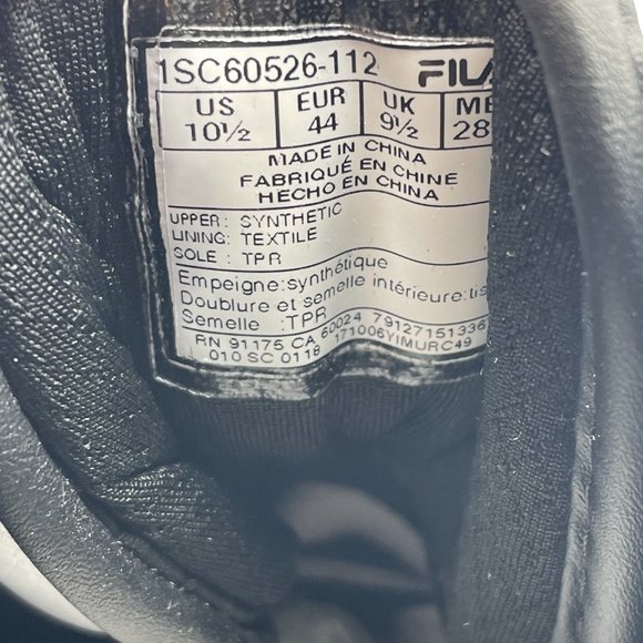 Fila Men's White and Black High-Top Sneakers - Picture 10 of 12